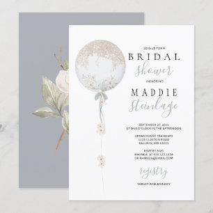 Bespoke Floral Balloon Bridal Shower Invitation