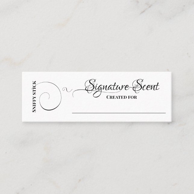 Bespoke fragrance personal scent sniff note mix mini business card (Front)
