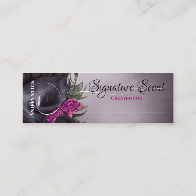 Bespoke fragrance personal scent sniff note mix mini business card (Front)