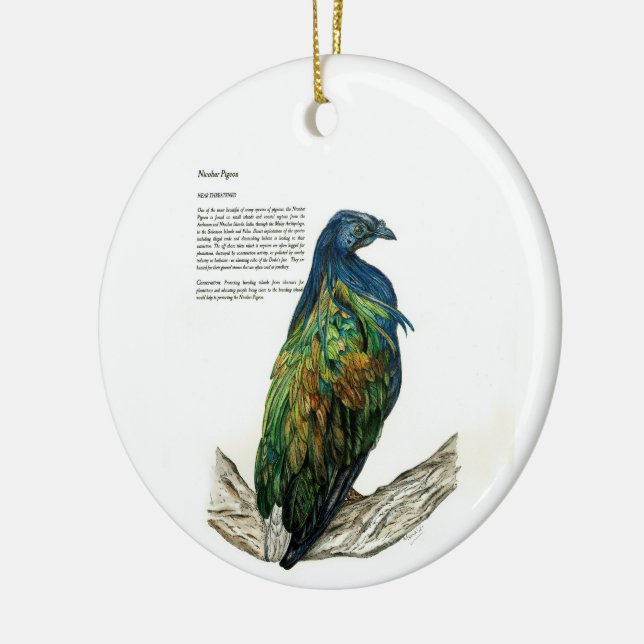  Bespoke Hand Painted Print Bird Ornament (Left)