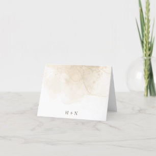 Bespoke Marbled Wedding Monogram Thank You Card