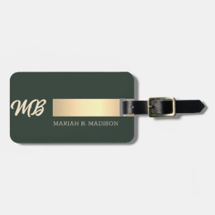  Bespoke Metallic Look Script Personalised Luggage Tag