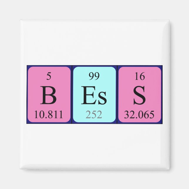 Bess periodic table name magnet (Front)