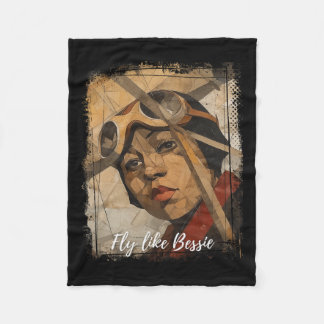 Bessie Coleman Black History Month African America Fleece Blanket