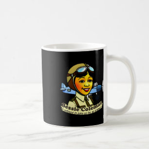 Bessie Coleman With Aeroplane Black History Month Coffee Mug