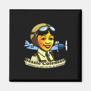 Bessie Coleman With Airplane Black History Month Magnet
