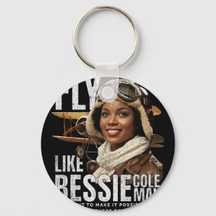 Bessie Quote Black Aviator Women History Month Jun Key Ring