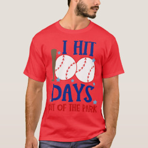 Best 100th Day of School Baseball I Hit 100 Days O T-Shirt