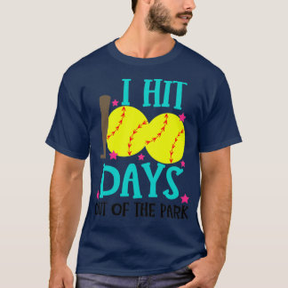 Best 100th Day of School Softball I Hit 100 Days O T-Shirt