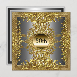Best 50th Gold Birthday Party Invitation