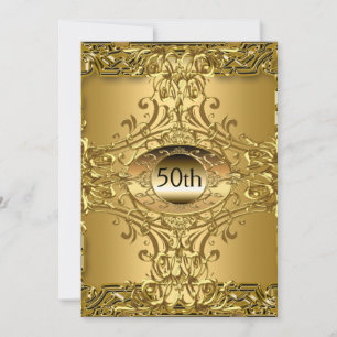 Best 50th Gold Birthday Party Invitation