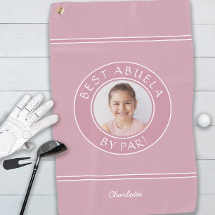 Best Abuela By Par Elegant Golfer Pink  Photo Gift Golf Towel