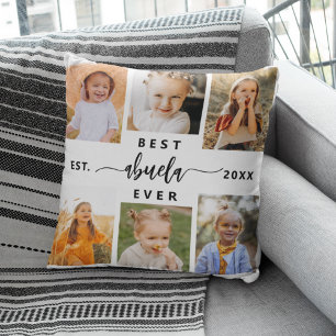 Best Abuela Ever - Grandchildren Photo Collage Cushion