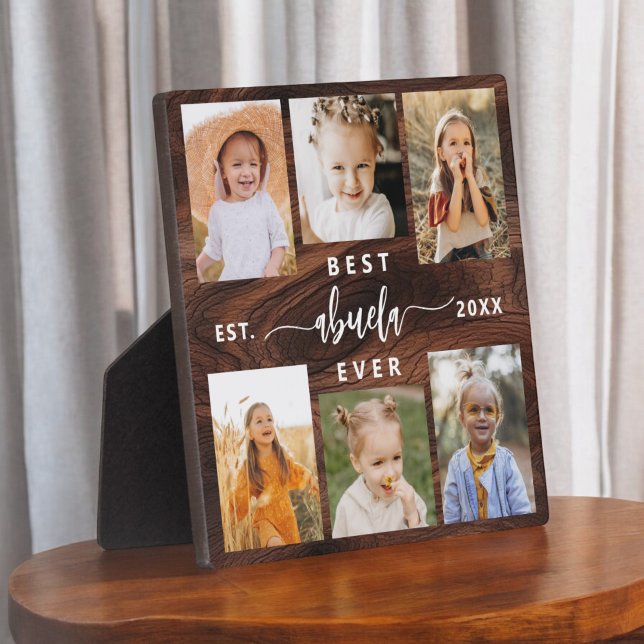 Best Abuela Ever Grandchildren Wood Photo Collage Plaque (Creator Uploaded)