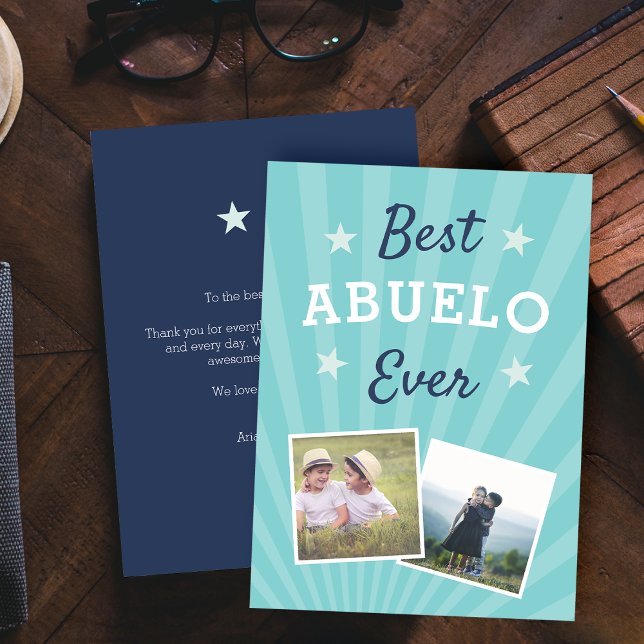 Best Abuelo Ever | Father's Day Flat Photo Card (Creator Uploaded)