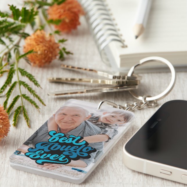 Best Abuelo Ever | Grandpa Photo Key Ring (Front Right)