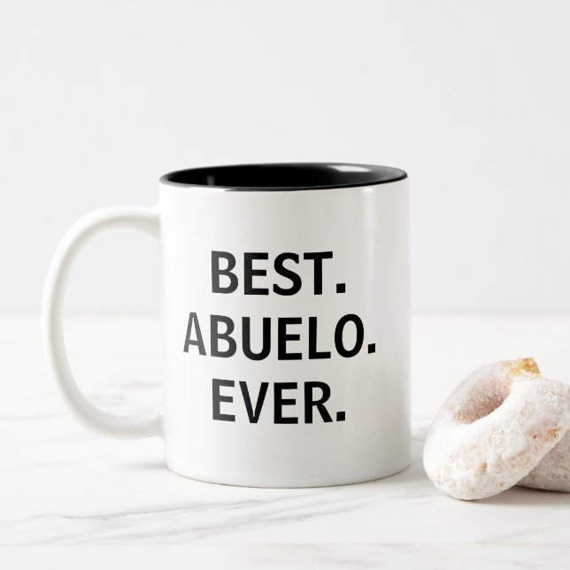 Best Abuelo Ever Spanish Grandfather Two-Tone Coffee Mug (With Donut)