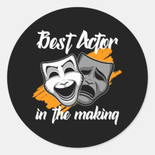 best actor in the making classic round sticker