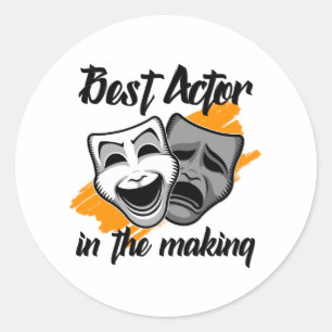 best actor in the making classic round sticker