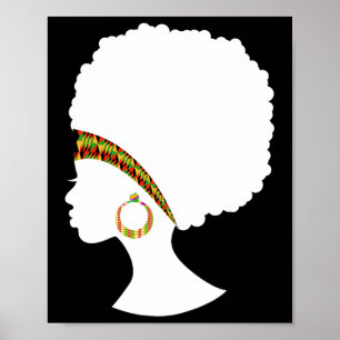 Best African American Kente Natural Hair Cloth Wom Poster