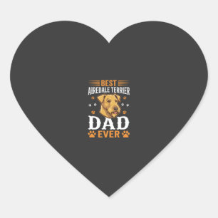 Best Airedale Terrier Dad Ever Dog Lover Heart Sticker