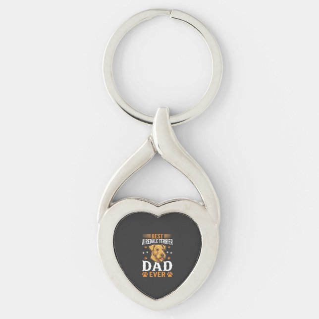 Best Airedale Terrier Dad Ever Dog Lover Key Ring (Front)