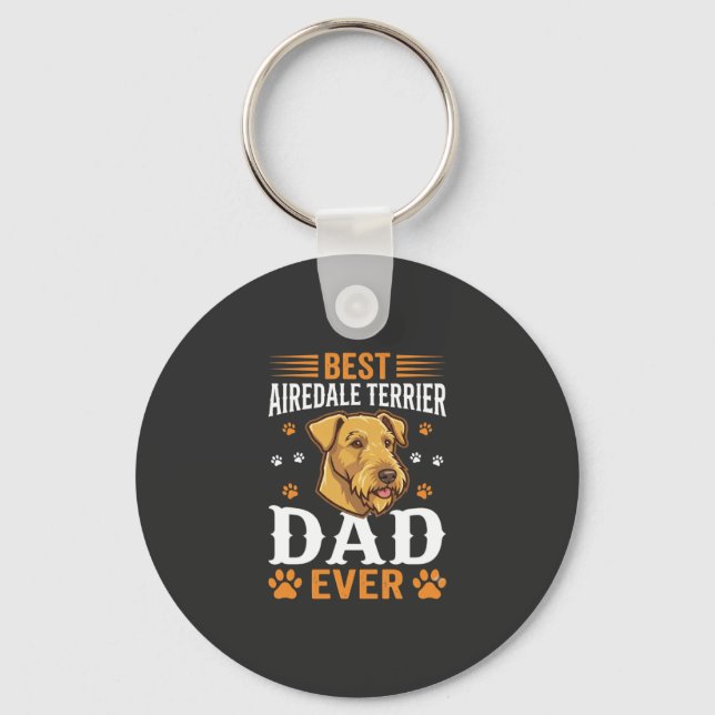 Best Airedale Terrier Dad Ever Dog Lover Key Ring (Front)