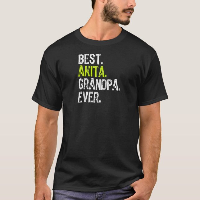 Best Akita Grandpa Ever Dog  Raglan T-Shirt (Front)