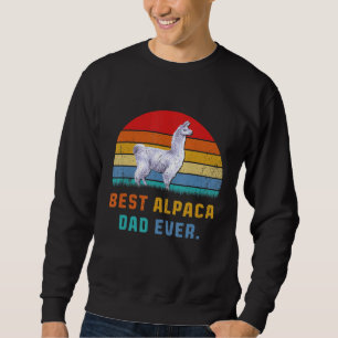 Best Alpaca Llama Dad Ever Animal Love Retro Vinta Sweatshirt