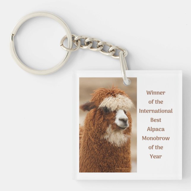 Best Alpaca Monobrow Key Ring (Front)