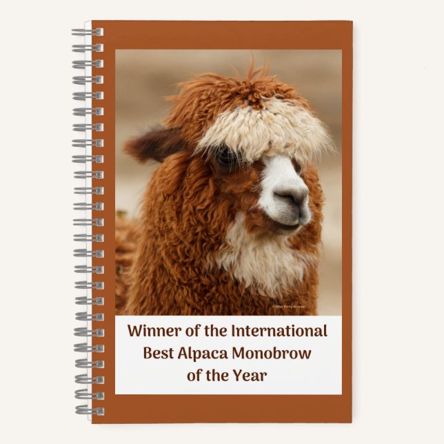 Best Alpaca Monobrow Notebook (Front)