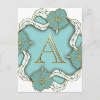 Best Alphabet Letter Initial Monogram Background Postcard