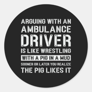 Best Ambulance Driver Paramedic Emergency Emt Ems Classic Round Sticker