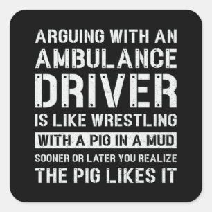 Best Ambulance Driver Paramedic Emergency Emt Ems Square Sticker