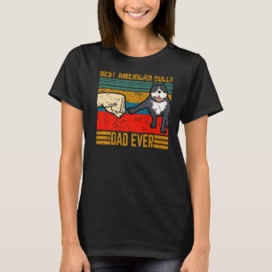 Best American Bully Dad Retro Cute Dog Papa Puppy  T-Shirt