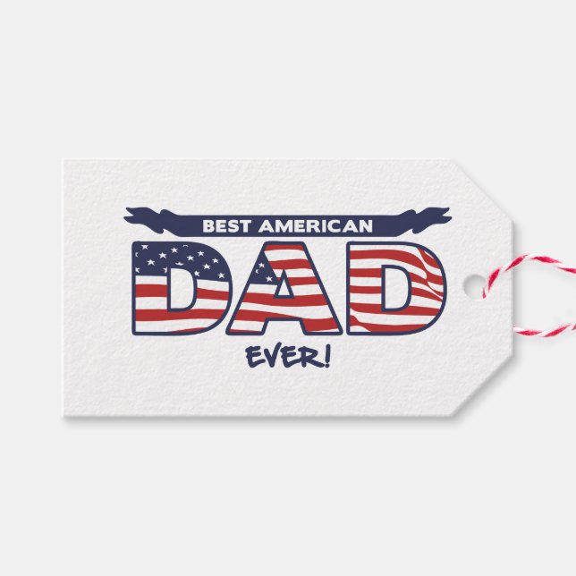 Best American Dad Ever Gift Tags (Front (Horizontal))