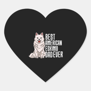 Best American Eskimo Dad Ever Heart Sticker