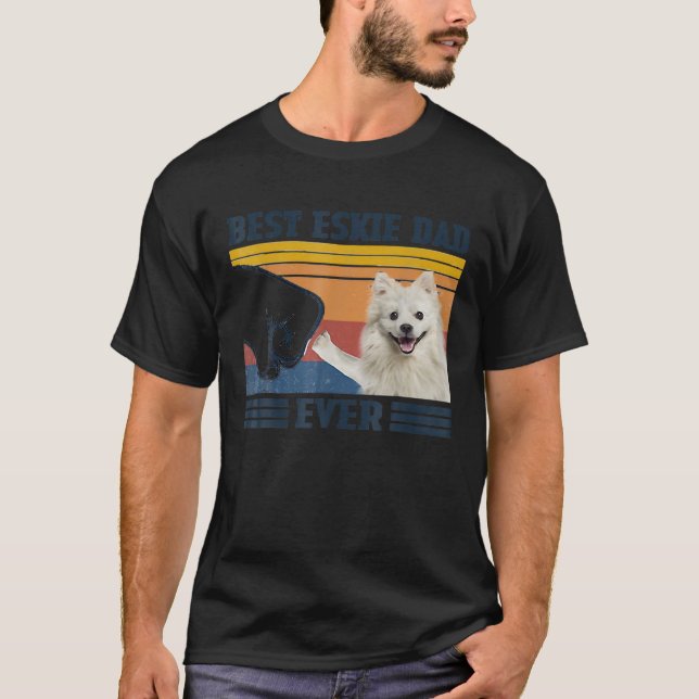 Best American Eskimo Dog Dad Ever Funny Dog Lover T-Shirt (Front)