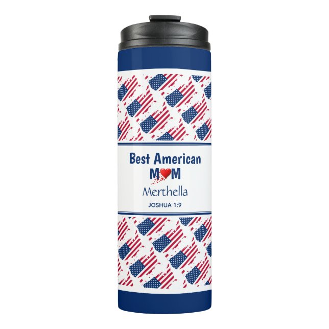 Best American Mum USA FLAG Thermal Tumbler (Front)
