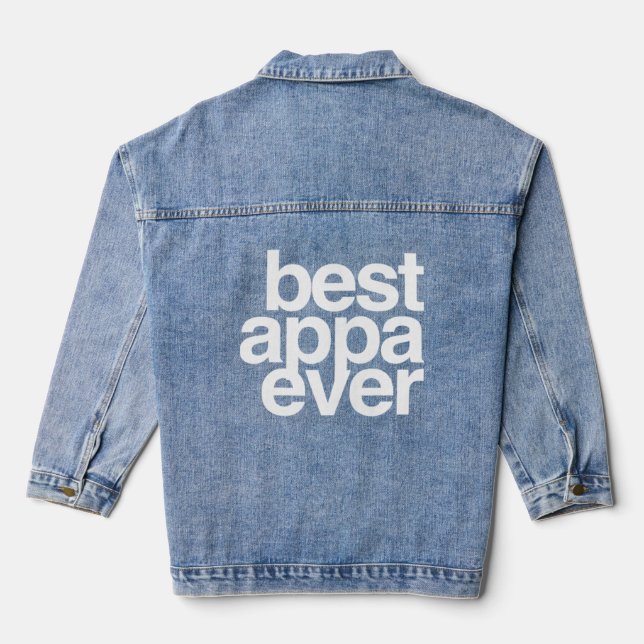 Best Appa Ever Korean Father's Day Dad  Denim Jacket (Back)