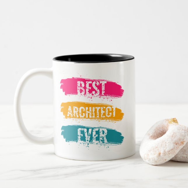 Best Architect Ever Two-Tone Coffee Mug (With Donut)