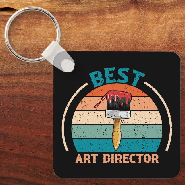 Best Art Director - Retro Style Keychain (Front)