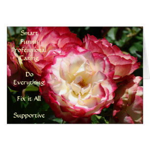 Best Assistant! card Pink Roses Smart Funny