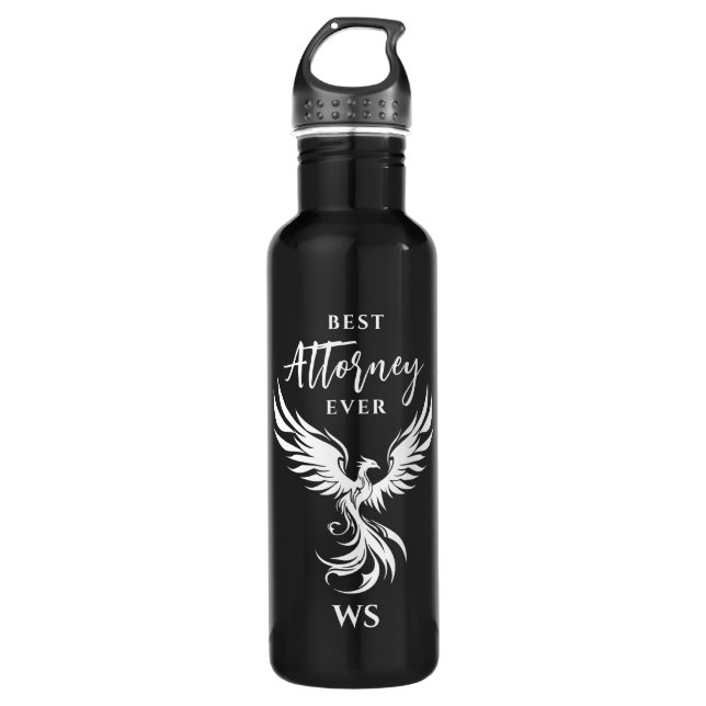 Best Attorney Phoenix Monogram Initial Black White 710 Ml Water Bottle (Front)