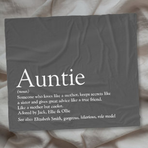 Best Aunt Auntie Definition Fun Grey Fleece Blanket