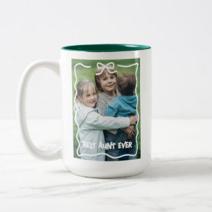 Best Aunt Birthday Gift Custom Niece Nephew Photo Two-Tone Coffee Mug