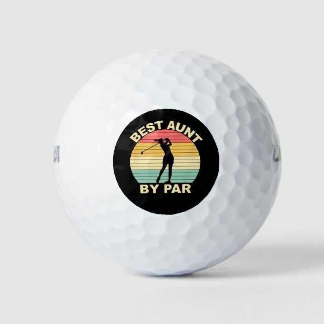 Best Aunt By Par - Golfing Golf Balls (Front)