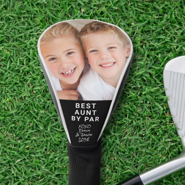 Best Aunt By Par Photo Black Golf Head Cover (Creator Uploaded)