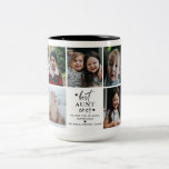 Best Aunt Ever 7-Photo Collage Personal Message Two-Tone Coffee Mug<br><div class="desc">Show your love and appreciation for a wonderful aunt with this personalised "Best Aunt Ever" photo mug. This beautifully crafted mug features a heartfelt message and a collage of 7 of your favourite photos, making it a unique and treasured gift that any aunt will adore. The sleek white background and...</div>