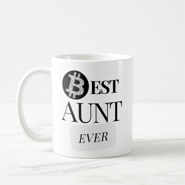 Best Aunt Ever Bitcoin Crypto Cryptocurrency Coffee Mug (Left)